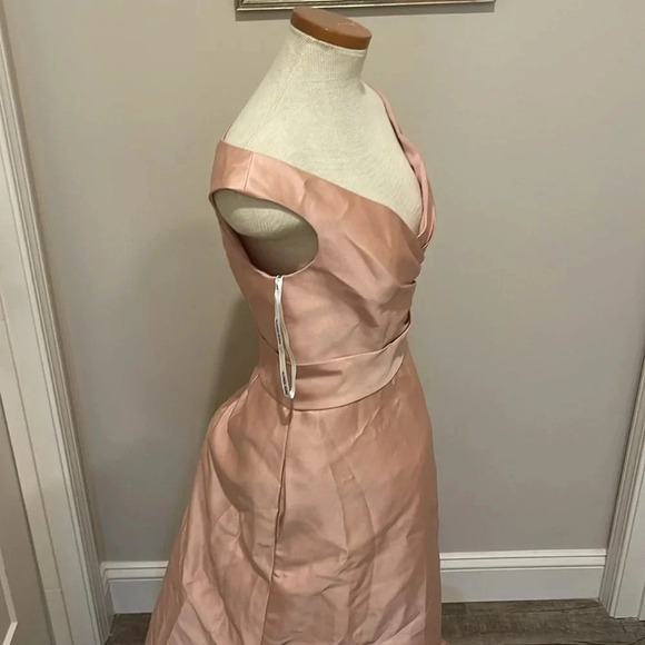 Alfred Sung - Off the Shoulder Satin Gown - Toasted Sugar Pink - Size 8 - Picture 5 of 11